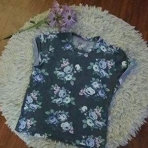 NOLLIE greyisblue floral tshirt!!!